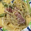 NOEMIE★'s cooksnap of when they made アスパラと生ハムの簡単カルボナーラ.