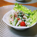inyako's cooksnap of when they made ちくわとカニカマときゅうりのサラダ.