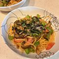 uki626's cooksnap of when they made なすとしめじの和風パスタ.