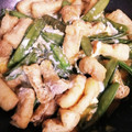 ♬あじさいのレシピ♬'s cooksnap of when they made きぬさやと油あげの卵とじ♡.
