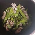 ♬あじさいのレシピ♬'s cooksnap of when they made 絹さやと豚肉のポン酢炒め.