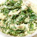 ☆8トマチー8☆'s cooksnap of when they made 行者にんにくとささみの胡麻味噌マヨ和え.
