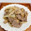 まこさんど's cooksnap of when they made 牛薄切り肉と白髪葱の甘辛炒め.
