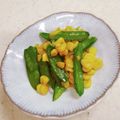 よりきっちゃん's cooksnap of when they made さやえんどうとコーンのバター醤油炒め.
