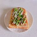 ＊なみへい＊'s cooksnap of when they made 大葉と梅の納豆トースト.