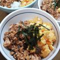 popee8's cooksnap of when they made 鯖缶そぼろの二色丼.
