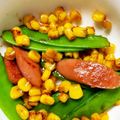 しゅがーぐらいだー's cooksnap of when they made きぬさや、ハム、コーンのバター醤油炒め♡.
