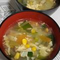 か～ぽ☆'s cooksnap of when they made ふわとろ卵♪小松菜とコーンの中華スープ.