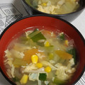か～ぽ☆'s cooksnap of when they made ふわとろ卵♪小松菜とコーンの中華スープ.