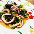 kinniko's cooksnap of when they made ～いかとほうれん草のこくうま炒め～.
