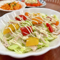 Superlittleboo's cooksnap of when they made 61簡単　レタスと玉ねぎ、ハムのサラダ.