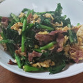 低カロ探検隊's cooksnap of when they made のらぼう菜と卵ベーコンのマヨ炒め.