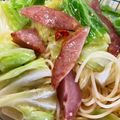 yokoyoko107's cooksnap of when they made 春キャベツとソーセージのペペロンチーノ.