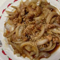 クック6A01DE☆'s cooksnap of when they made 豚こま切れ肉と新玉ねぎの生姜焼き.
