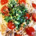 ˚✧₊⁎ゆう˚✧₊⁎'s cooksnap of when they made さば缶で簡単♪さば味噌とトマトのそうめん.