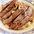 横浜の暇人's cooksnap of when they made にんにくガッツリ！レアステーキ丼.