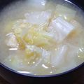 ﾋﾟﾛﾐ♡'s cooksnap of when they made 春キャベツと油揚げと豆腐のお味噌汁☆.