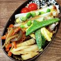 ばたみそーぱん☆'s cooksnap of when they made スナップエンドウと卵のオイマヨ豚肉炒め.