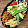 ばたみそーぱん☆'s cooksnap of when they made スナップエンドウと卵のオイマヨ豚肉炒め.
