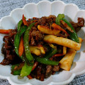 みRuChi's cooksnap of when they made 牛肉とたけのこのオイスターソース炒め.