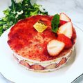 mocolove☆'s cooksnap of when they made フレジェ風♪ホワイトチョコレートケーキ.