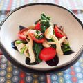バカリャウ's cooksnap of when they made トマト☆ほうれん草☆きのこの塩昆布ナムル.