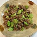 さかまめ's cooksnap of when they made そら豆とミンチの炒め物.