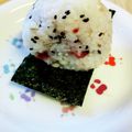 ケコハル's cooksnap of when they made もち麦で梅子と黒胡麻おにぎり.
