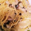 ももちゃんまこちゃん's cooksnap of when they made 豚バラとしめじの和風クリームパスタ.