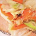 ☆まめたん☆'s cooksnap of when they made ホットプレート★鮭のちゃんちゃん焼き.