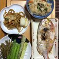くうandホームズ's cooksnap of when they made 鯛の塩焼きとアスパラガス♪.