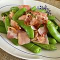 卯月のうさぎ２０１４'s cooksnap of when they made スナップえんどうとベーコンのにんにく炒め.