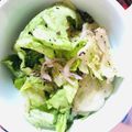 Kaocchin's cooksnap of when they made レタスとニラとシラスのやみつきサラダ.