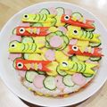 ナツ☆ママ's cooksnap of when they made こどもの日♪楽しい♪こいのぼり寿司ケーキ.