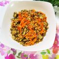 ♪としクック♪'s cooksnap of when they made 鯖の水煮缶で☆和風にんじんシリシリ.