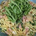 ひぃちゃんひー's cooksnap of when they made 簡単！ベーコンと水菜のカフェ風パスタ♡.