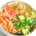 LittleBall's cooksnap of when they made オクラとモズク☆干しあみえびを添えて.