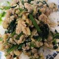 まん！'s cooksnap of when they made ほうれん草と豚ひき肉　ガパオライス風.