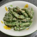 卯月のうさぎ２０１４'s cooksnap of when they made スナップエンドウの粒マスタードマヨあえ.