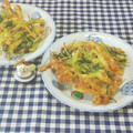 みかかめ's cooksnap of when they made 三つ葉と桜えびと高野豆腐のかき揚げ.