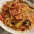 きゃさりん☆彡's cooksnap of when they made 美味すぎる！なすとベーコンのトマトパスタ.