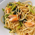 らがぶーりん's cooksnap of when they made 小松菜とシメジとシャケの和風パスタ.