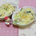 みかかめ's cooksnap of when they made 葉付き新玉ねぎ(葉玉ねぎ)のグラタン.