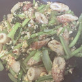 春菊大好き's cooksnap of when they made 小松菜とちくわと鰹節卵炒め.