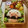 sun61's cooksnap of when they made こぶたちゃん巻おにぎり＊キャラ弁.
