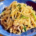 t0mt0mt0m's cooksnap of when they made めんつゆマヨ鶏ガラでもやしニラ豚肉炒め.