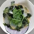 シビリキン's cooksnap of when they made ワカメとこんにゃくの酢味噌和え　大葉添え.