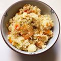 クック6XKEA7☆'s cooksnap of when they made マヨで炒めてから炊飯器♡シーフードピラフ.
