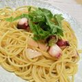 もこラビット's cooksnap of when they made タコと大葉のガーリックバター醤油パスタ.