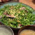 おばんざいNAOKO's cooksnap of when they made 熱々ごま油香る！春菊とカツオたたきサラダ.